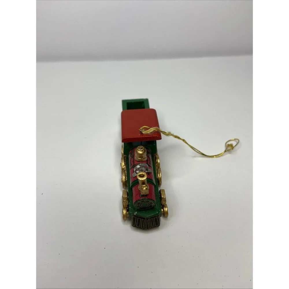 Vintage Wooden Train Christmas Ornaments Set of 3‎ ICRR 382 Steam Engine